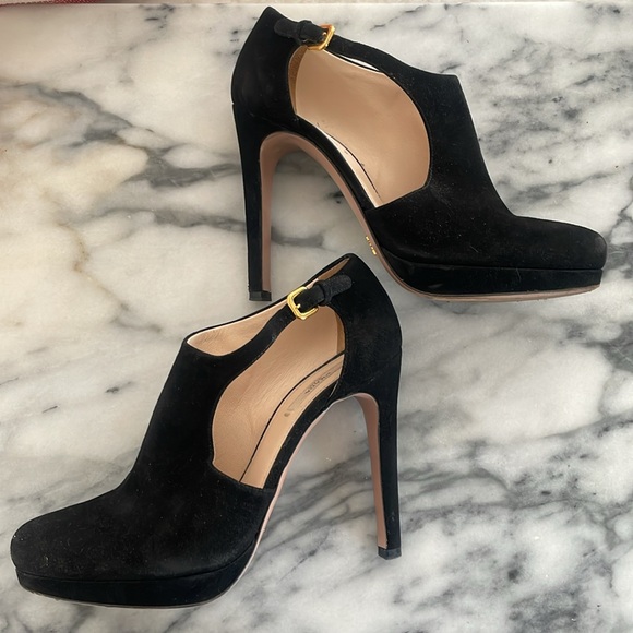 Prada Suede Cutout Accent Pumps - Picture 6 of 6